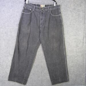 Risk Jeans Mens 38x34 Black Tapered Leg High Rise Denim 100% Cotton 90s Vintage